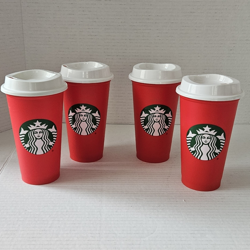 Starbucks‎ 2018 reusable red cup set of 4